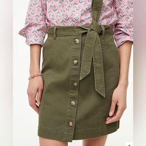 NWT J. Crew Chino Button Front Mini Skirt